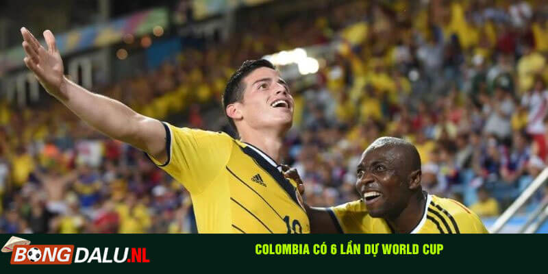 Colombia có 6 lần dự World Cup